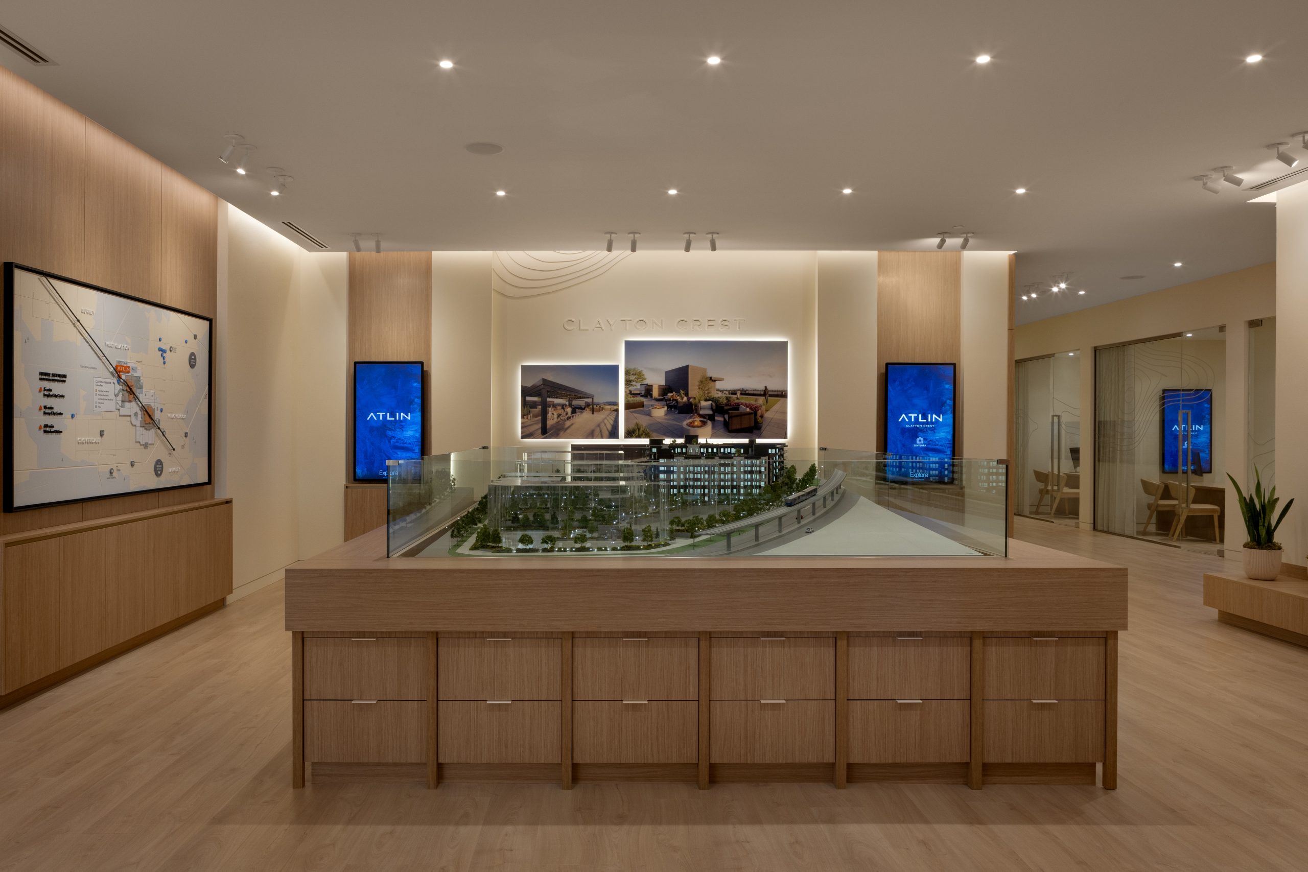 Atlin master planned community architectural scale model inside Zenterra presentation centre