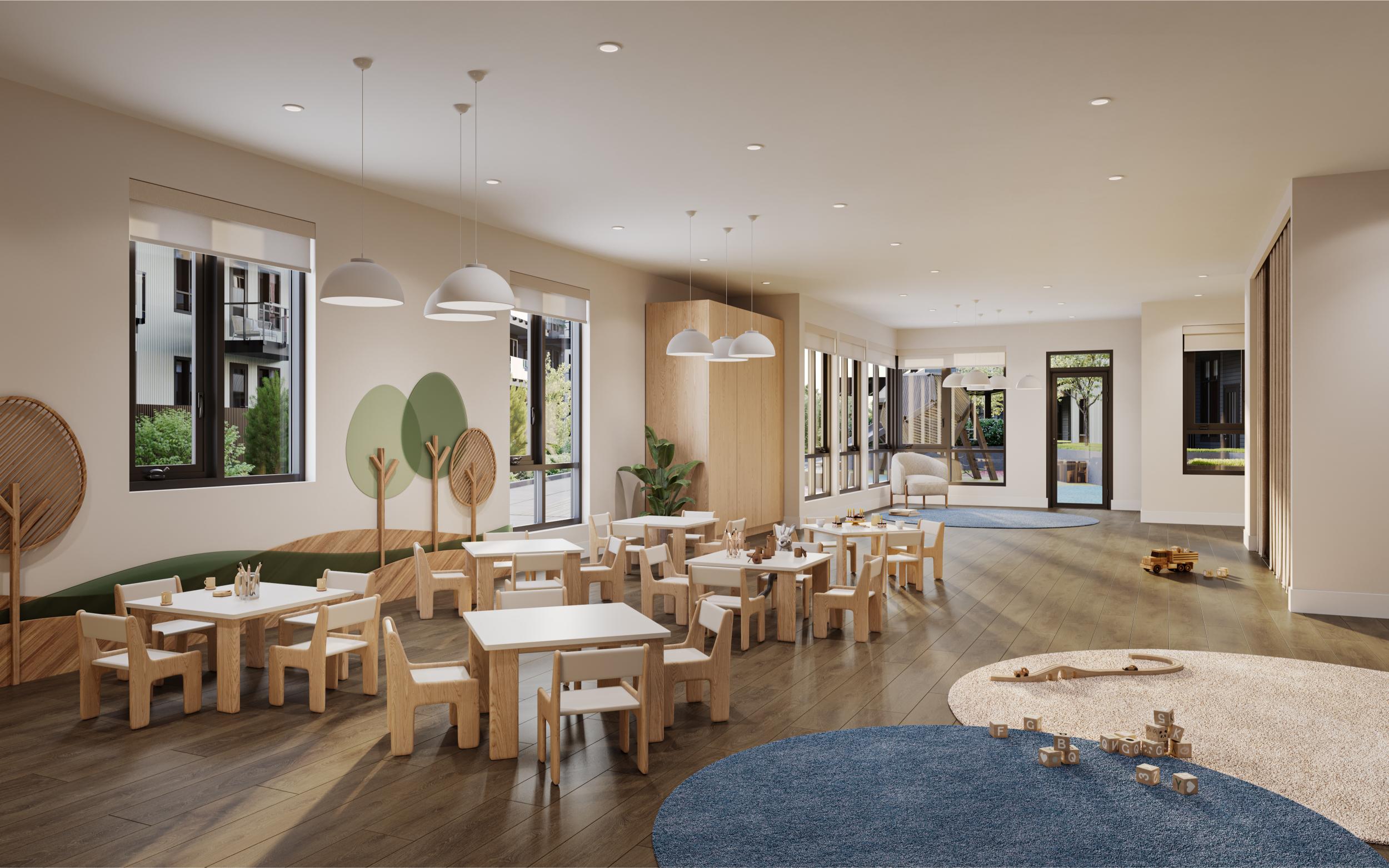 On site child care facility and day care amenity at Clayton Crest Surrey